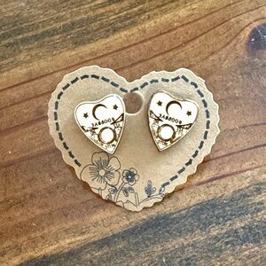 Wood planchette  earrings